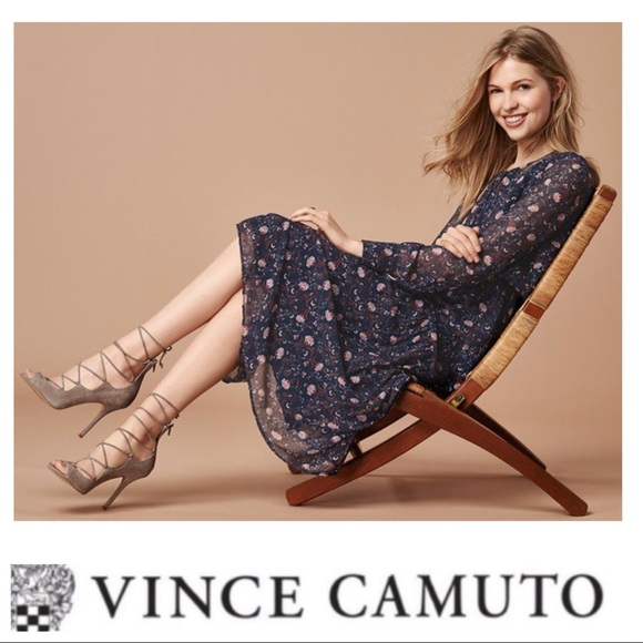 💕SALE💕 Vince Camuto Taupe Laceup Heels - Picture 2 of 10